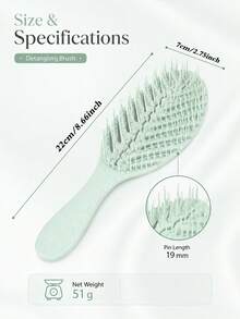 Set Sisir Rambut Fleksibel Berlubang Bentuk Daun untuk Mengurai dan Menata Rambut, dengan Pin Bulat & Sisir Gigi Lebar yang Serasi untuk Rambut Keriting Bergelombang Tebal, Penghalus Harian, Pembagi Rambut, Penataan Rambut Basah dan Kering, Penggunaan di Rumah dan Perjalanan, Pilihan Multiwarna - Mengatur - View 6