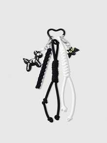 1pc Dark Style Halloween Skull Cat Puppy Ghost Pumpkin Keychain Bag Pendant - Multicolor - View 8