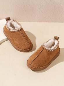 1 Pair Kids Fashion Slippers, Thick Sole Comfortable Versatile Indoor House Shoes - Brown - View 6
