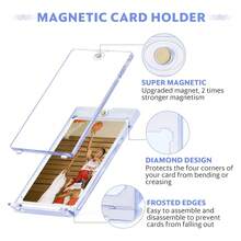 30 buah Wadah Kartu Magnetik, Wadah Kartu One Touch 35pt untuk Kartu Koleksi Pelindung Plastik Keras, Kotak Kartu Magnetik Cocok untuk Bisbol, Game, Olahraga, Kartu Koleksi (Dimensi Dalam - 2,52 x 3,52 inci, Dimensi Luar - 2,87 x 4,33 inci) - transparan - View 2