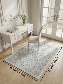 1pc Light Blue Bohemian Living Room Rug. Suitable For Kitchen, Dining Room, Bedroom, Room Holiday Decor, Indoor/Outdoor, Office, Lobby, Non-Slip Doormat, Bathroom Rug, Hallway, Study Gaming Area Rug. - Dusty Blue - View 13