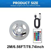 Lampu Strip LED RGB dengan Remote IR 24 Tombol, Ditenagai USB, Perubahan Warna Multi-warna, Pencahayaan Ambient DIY, Untuk Kamar Tidur, Ruang Bermain Game, Dekorasi Pesta Liburan. - RGB 24 Tombol - View 9
