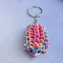3PCS/1PC Hedgehog Pendant - Fully Movable Cute Creature, Rainbow Gradient Multicolor, Keychain Backpack Accessory, Birthday Christmas Gift (Random Color) - Multicolor - View 11