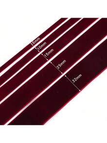 6-38mm 1 Roll Deep Red Single-Sided Velvet Ribbon, Christmas Ribbon, Jewelry Display Packaging, Floral Gift Packaging Bows, DIY Party Decoration, Valentine's Day - Ribbon - View 10