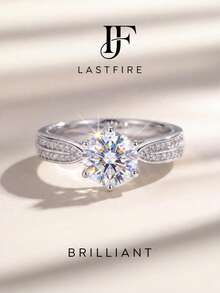 1 buah Cincin Moissanite Berkilau 1 CT Enam Cakar Starlight Sempurna untuk Pertunangan dan Pemakaian Harian Wanita - Cincin Moissanite Enam Cakar-1CT - View 1