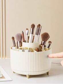 1 buah Organizer Makeup Meja Putar, Kotak Penyimpanan Alat Tulis, Tempat Pena, Rak Display Kosmetik, Ember Penyimpanan Kuas Makeup Multifungsi, Rak Penyimpanan Perawatan Kulit, Organizer Kuas Makeup Plastik - MultiWarna - View 12