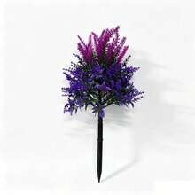 2PCS Artificial Lavender Flowers With Ground Stake, Faux Lavender Plant Stems, Fake Greenery For Garden Yard Patio Outdoor Landscape Decor - Multicolor - View 3
