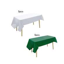 5pcs 137x183cm Disposable Solid Color Tablecloths, Multi-Color PE Material Rectangular Tablecloths, Suitable For Weddings, Parties, Birthday Gatherings, Bridal Showers, Graduation Ceremonies, Baptisms, Banquets, Christmas Parties, Home Decor And Other Occasions. - Multicolor - View 17