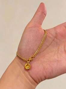 1pc Fashionable Gold Elegant Women's Minimalist Gold Coin Bracelet Accessory, Lucky Fashion Jewelry Delicate Jewelry, Versatile For Daily Commute And Holiday Wear - Gold - View 8