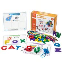 1 Set Wooden Letter Lacing Puzzle English Word Spelling Game For Kids, Fine Motor Skills Training, Early Education Teaching Toy - Multicolor - View 7