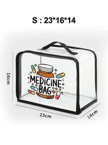 Transparent PVC Medicine Bag, Portable Handle First Aid Storage Organizer, Clear Visible Design For Quick Access, Lightweight Waterproof Medication Pouch For Home Use, Travel Luggage, Camping, Dorm, Ideal For Families, Students, Outdoor Enthusiasts - Multicolor - View 11