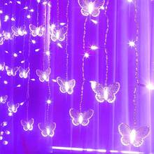 1PC LED Butterfly Curtain Light, Fairy Decoration Light, Suitable For Christmas, Bedroom, Living Room, Windows, Walls, 8 Lighting Modes, USB Power Supply, Romantic Atmosphere Decoration Light, Used For Indoor Home Decoration, Birthday Celebration - Butterfly Curtain Light - View 8