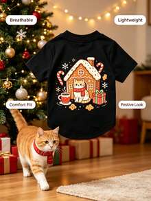 1pc Christmas Print Breathable Anti‑Shedding Pet Tank Vest, Lightweight Comfortable Clothes For Small Dogs & Cats - Multicolor - View 3