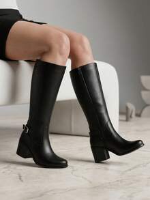 Women Knee-High Boots - Black - View 2