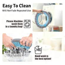 Soft Toilet Seat Cover, Stretchable Washable Toilet Seat Cover With Handle, Comfortable Toilet Lid Cover, Bathroom Toilet Accessories Set - Multiple Styles - View 4