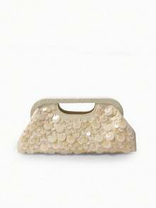 Dedoo Women Handle Crossbody Clutch Bag,Solid Color Thick Woven Raffia,Hollow Handle & Chain,French Vintage Bohemian Style For Summer Daily/Beach - Beige - View 13