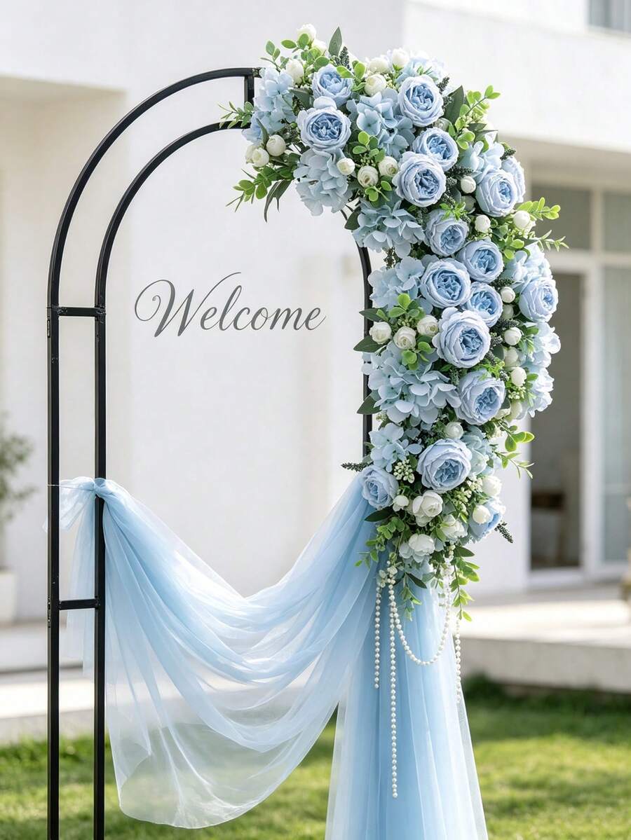 1pc Blue Artificial Hydrangea Fake Peony Silk Flower Rose Bouquet 1pc Blue Artificial Hydrangea Fake Peony Silk Flower Rose Bouquet