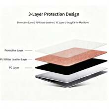 Glitter Sparkling Hard Shell Laptop Case, Shockproof Anti‑Scratch PC Protective Cover, Ventilation Cutouts Design, Multiple Color & Size Options For 13 13.3 13.6 14 15 16 Inch Notebook Computers - View 5