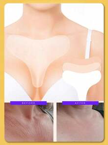 1pc Reusable Silicone Transparent Chest Patch, Fine Line Prevention Patch, Facial Skincare Chest Patch, Beauty Personal Care Tool, Skin-Friendly Chest Patch, Chest Wrinkle Patch, Self-Adhesive Overnight Chest Patch - Multicolor - View 2