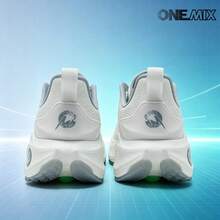 ONEMIX 時尚運動休閒跑步鞋,舒適緩震,低筒厚底,防滑耐磨,白色 - 海浪白 - 查看 5