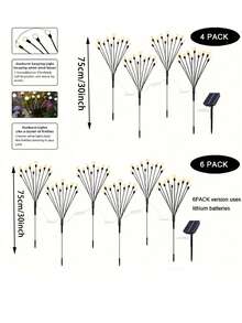 Solar Garden Lights - Upgrade Your Solar-Powered Swing Light, Wind-Driven Swing Light, Outdoor Light, Patio Path Decoration, Perfect For Halloween And Christmas Holiday Decorations. - Firefly - View 8