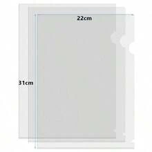 10/20/30pcs L-Shaped A4 File Folder, 2-Page Document Sleeve, Single-Sheet Clear File Holder, Transparent Sheet Protector For Office Use - Sets - View 6