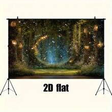 1 Magic Forest Theme Background Banner-Butterflies And Fireflies At Night, Without Electricity, Very Suitable For Weddings, Parties And Holiday Celebrations, Creating A Dreamy Atmosphere. - 1 - View 5