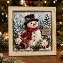 3D Christmas Fabric Punch Needle Embroidery Kit, Adult Handmade Fabric Punch Needle Embroidery Kit, Suitable For Beginners Christmas Craft Kit, Vintage Holiday Handmade Decoration, Comes With Simple Illustrated Guide - Multicolor - View 4