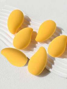 1/3/6pcs Mango Shaped High Rebound Makeup Sponge, Soft And Skin-Friendly, Creates Flawless Base Makeup, Suitable For Liquid Foundation And Loose Powder, Dry And Wet Use, Travel Essential - Multicolor - View 7