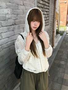 Cardigan Rajut Longgar Berongga Gaya Korea Terbaru untuk Wanita, Cocok untuk Musim Gugur. - Putih - View 6