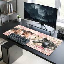 Mouse Pad Gaming Motif 4 Kuda, Alas Meja Karet Anti Selip, Permukaan Halus untuk Meluncur, Cocok untuk PC Laptop Kantor Rumah, Dekorasi Seni Abstrak yang Menarik, Perlengkapan Sekolah - A - View 8