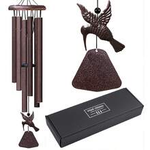 Memorial Wind Chime Music Wind Chime Hummingbird Wind Chime Memorial Hanging Decor Gift Suitable For Outdoor Patio, Deck And Garden Decoration - A - View 4