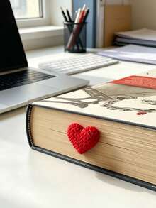 1/2/3pcs Creative Faux Knitted Heart Bookmark 3D Textured Page Clip Fashionable Reading Marker Unique Book Accessory For Bookworms Page Marker Clip - Multiple Styles - View 5
