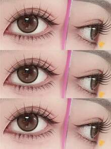90pcs Cartoon Style Self-Adhesive False Eyelash Clusters, Glue-Free Transparent Stem, Easy To Use, Suitable For Beginners, No Glue Needed, Applicable For Various Occasions, False Eyelashes, Glue-Free False Eyelashes - C - View 4