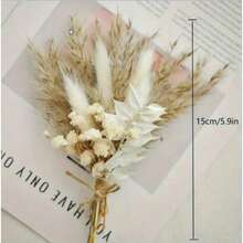 Mini Artificial Flower Bouquet Bohemian Wedding Decor Men's Boutonniere Table Centerpiece Reed Grass Birthday Cake Decor - Mix-g12 - View 12