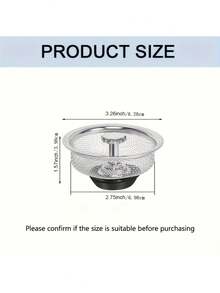 1 Piece Kitchen Sink Filter, Stainless Steel Drain Pipe, Floor Drain Mesh Cover, Very Suitable For Household Sink, Kitchen Sink, Bathroom Sink Filter (Please Pay Attention To The Size Before Purchasing) - A - View 3