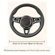1pc Christmas Style Car Steering Wheel Cover, Breathable Skin-Friendly Durable Holiday Style Steering Wheel Protector, Car Interior Decor Christmas Atmosphere Accessory - Christmas Style Car Steering Wheel Cover - View 2