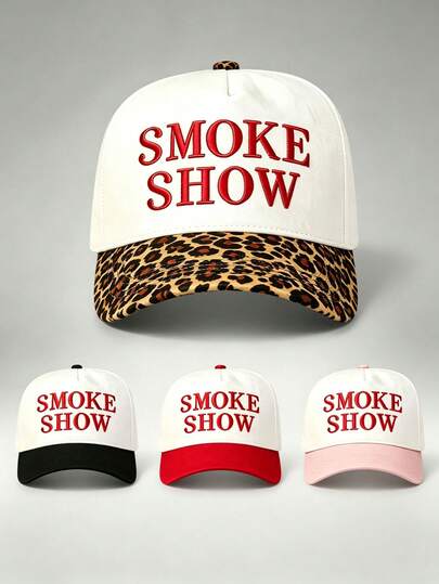 1pc Two Tone Men's Hats SMOKE SHOW Embroidered Baseball Cap Adjustable Design Perfect For Outdoor Activities Hiking Sun Protection And Everyday Wear