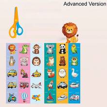 1 Set Animal Theme Paper Cutting Cards, Develop Hand-Eye Coordination, Focus On English Language Enlightenment, Parent-Child Interactive Educational Material - Multicolor - View 14
