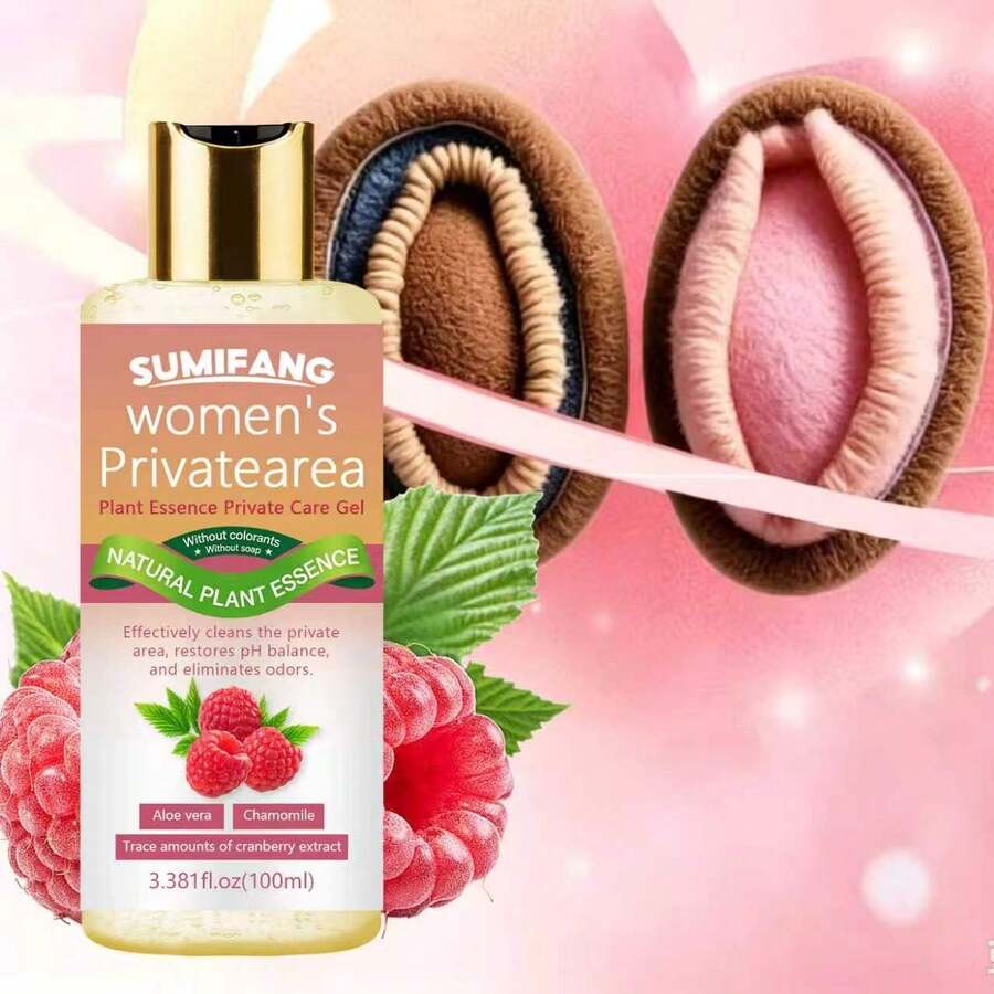 SUMIFANG 100ml Cranberry Women's Intimate Care Gel, Natural Plant Extract Formula, Cleanses Intimate Area, Eliminates Odor, Maintains PH Balance, Suitable For Daily Intimate Care