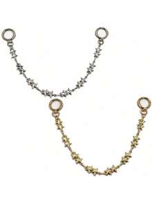 1pc Vintage Star Coin Tassel Bag Chain, Silver Boho Style Purse Decor Chain, Detachable Clasp Shoulder Bag Accessory Charm - Multicolor - View 1