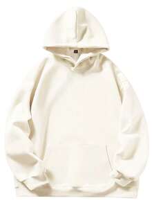 Men's Plus Size Spring/Autumn Sports Casual Loose Lightweight Hooded Sweatshirt - Apricot - View 3