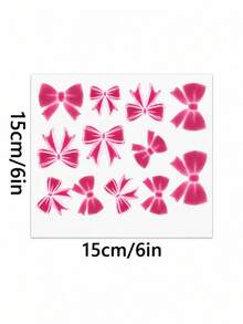 12pcs Glow-In-The-Dark Pink Bow Stickers, Suitable For Home Decor In Living Room, Bedroom And Kids Room. Removable Semi-Matte Self-Adhesive Stickers For Living Room, Bedroom And Kids Room. Home Decor Stickers, Wall Decals, Vinyl Stickers, Spring Decor To Add Vitality To The Home. Rama Decor Sticker Gift, Ideal For Birthday Or Graduation Gifts. - A - View 8