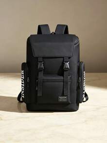 Ransel Kapasitas Besar Pria, Tas Daypack Laptop untuk Perjalanan, Tas Sekolah Kuliah Tahan Air dengan Desain Banyak Kantong - Hitam - View 1