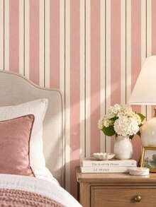 SUPSTICKER Vintage Hand-Painted Contrast Striped Torn Collage Wallpaper, Removable PVC Self-Adhesive Wall Sticker, 15.75*47.24 Inches/15.75*118.11 Inches, Suitable For Home Decor - Striped - View 9