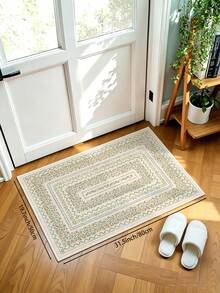 1pc Light Color Bohemian Floral Living Room Rug, Suitable For Kitchen, Dining Room, Bedroom, Room Holiday Decor, Indoor/Outdoor, Office, Lobby, Non-Slip Doormat, Bathroom Rug, Hallway, Study Gaming Area Rug - Champagne - View 17