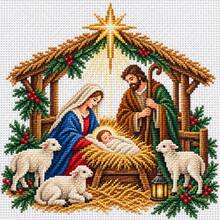 1pc Christmas Nativity Cross Stitch 11CT Pre-Printed 50*50cm With Scissors And Needle Threader Full Material Kit, Bible Manger Birth Pattern, Stress Relief Handmade, Living Room Holiday Decor Painting - Multicolor - View 13