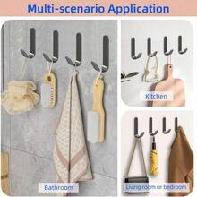3/6/12/24pcs Wall Mounted Adhesive Hooks, Compact Space-Saving Design, Strong Adhesion Resistant To Falling Off, Damage-Free Installation Without Glue Residue - Multicolor - View 5