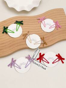 10-Pack Christmas Ribbon Bow BB Hair Clip Set, Red And Green Merry Christmas Print Enameled Snap Hair Clips, Women's Holiday Side Bangs Hair Accessories, Christmas, Christmas Hair Accessories, Party, Cute Style, Prom Hair Accessories, Hair Accessories, Women's Halloween Hair Accessories, Christmas Hair Accessories, Christmas Decorations, Christmas Accessories, Christmas Costumes, Christmas Gifts. - Multicolor - View 5