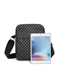 Men's Classic Vintage Vertical Crossbody Bag, Business Daily Commuting Single Shoulder Small Bag, Wear-Resistant Multi Compartment Carry On Backpack - Black - View 2